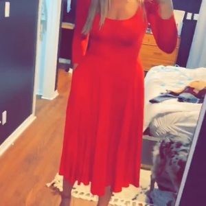 Reformation long sleeve Red dress